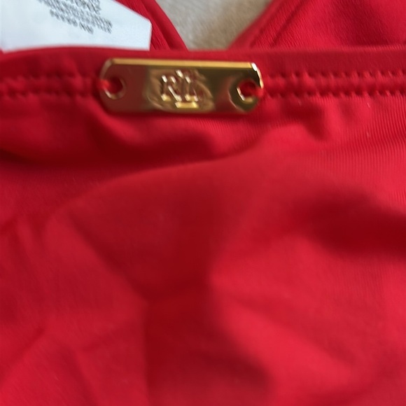 Lauren Ralph Lauren Women's Beach Club Soids Toggle Underwire Camikini Red 14 - Picture 7 of 7